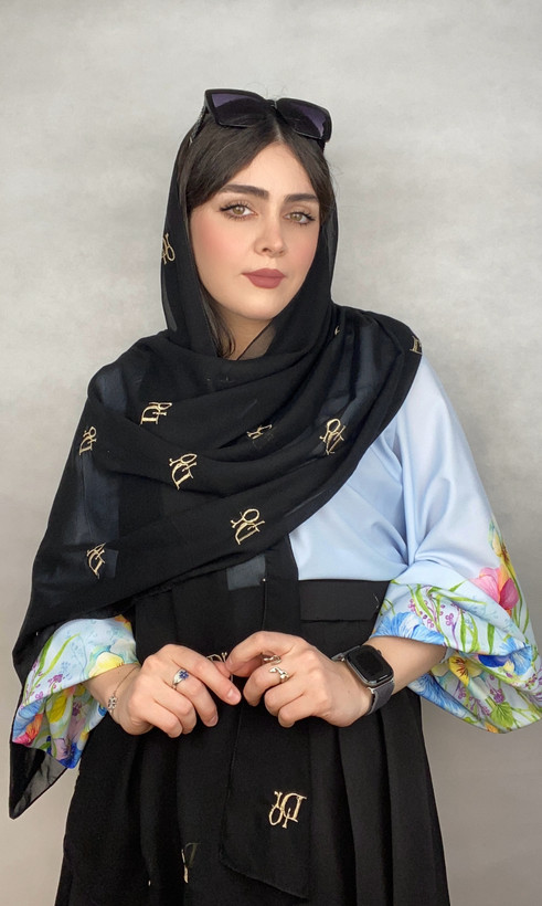 شال حریر مشکی