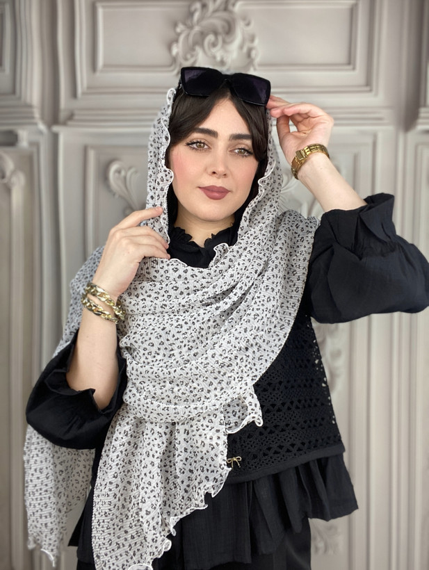شال شنی دور دالبور طرح پلنگی