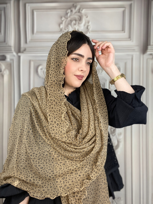 شال شنی دور دالبور طرح پلنگی