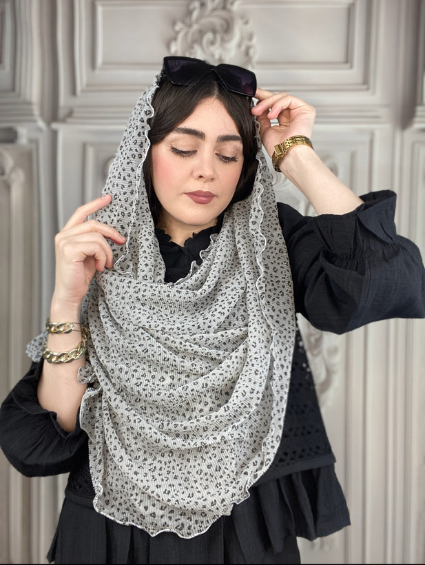 شال شنی دور دالبور طرح پلنگی