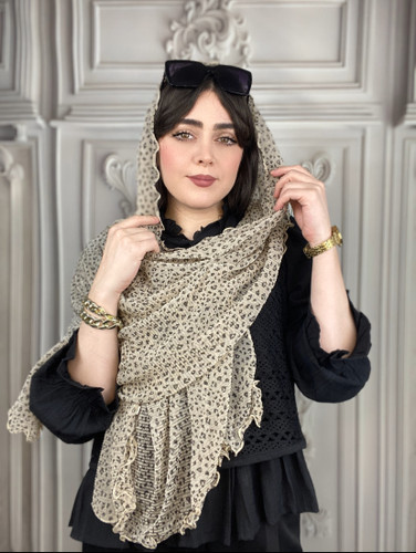 شال شنی دور دالبور طرح پلنگی