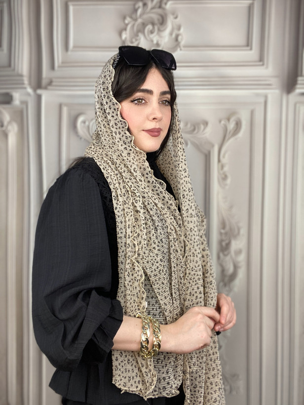 شال شنی دور دالبور طرح پلنگی