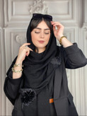 شال مشکی گلدوزی نگین دار