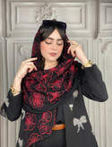 شال گلدوزی مزونی نگین دار دور دالبور