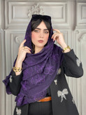 شال گلدوزی مزونی نگین دار دور دالبور